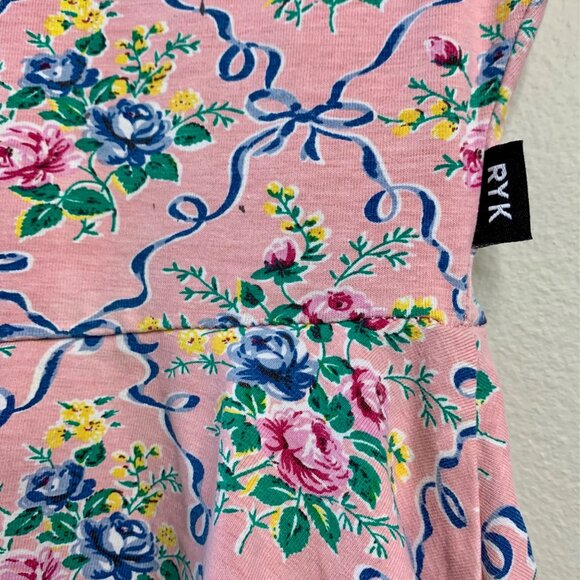 ROCK YOUR BABY Floral Peplum Dress Girls 5 5T Girl Pink Bows Flower Bouquets Kid - Picture 5 of 9